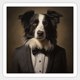 Border Collie Dog in Suit Sticker